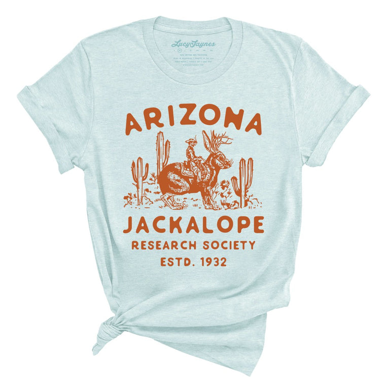Arizona Jackalope Research Society - Heather Ice Blue - Full Front