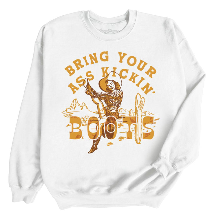 Bring Your Ass Kickin' Boots - White - Full Front