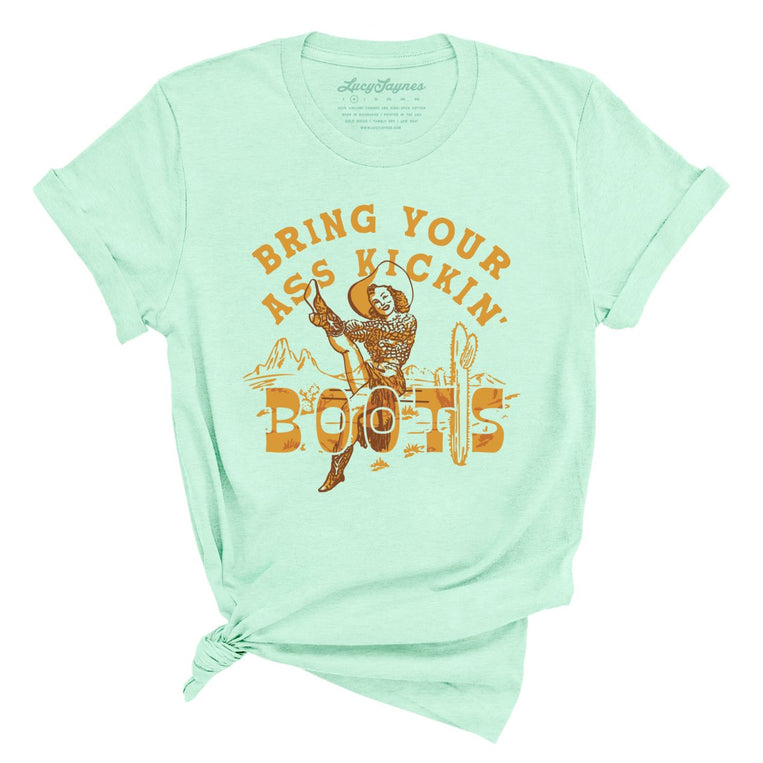 Bring Your Ass Kickin' Boots - Heather Mint - Full Front