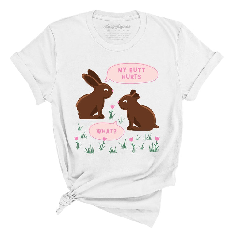 Chocolate Bunnies - White - Full Front