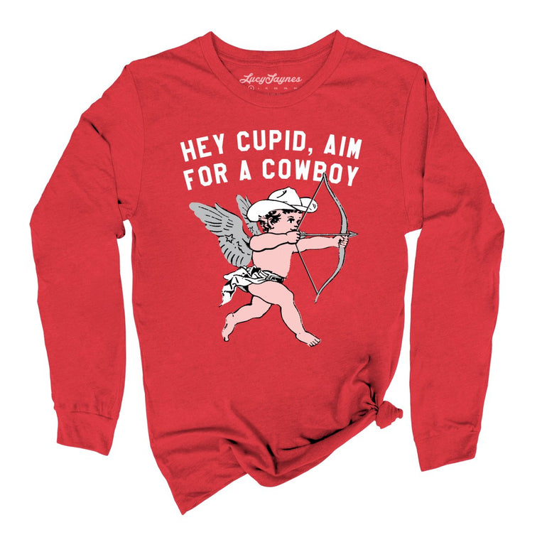 Cupid Aim For A Cowboy - Red - Full Front