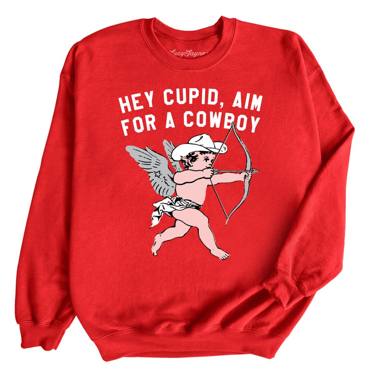 Cupid Aim For A Cowboy - Red - Full Front