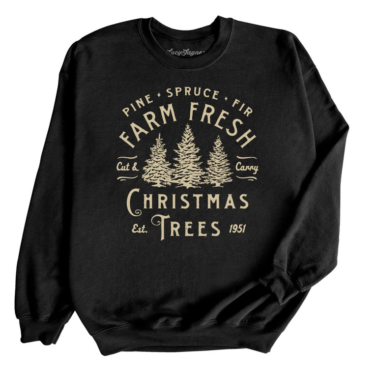 Farm Fresh Christmas Trees Sweatshirt Black S