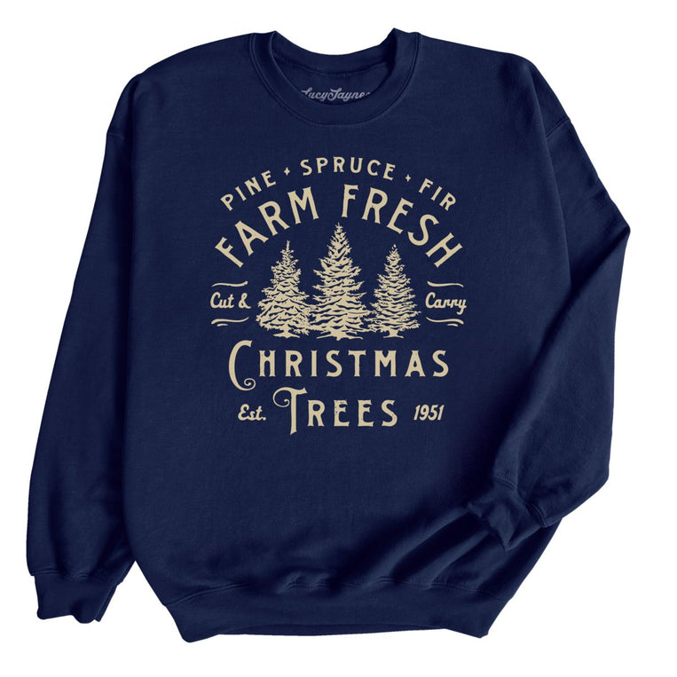 Farm Fresh Christmas Trees - Navy - Full Front