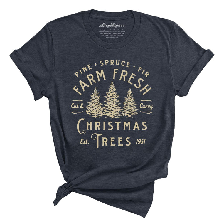 Farm Fresh Christmas Trees - Heather Navy - Full Front