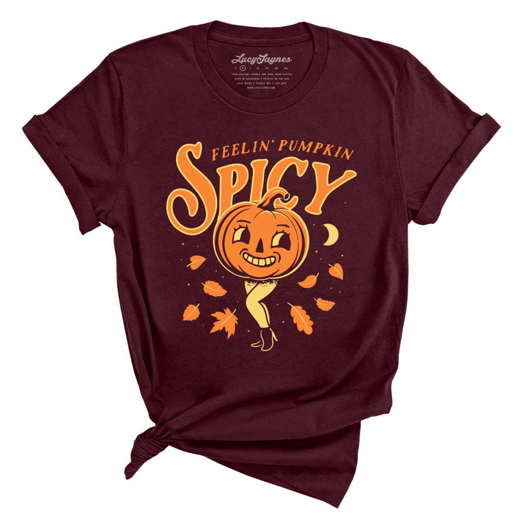 Feelin' Pumpkin Spicy - Maroon - Full Front