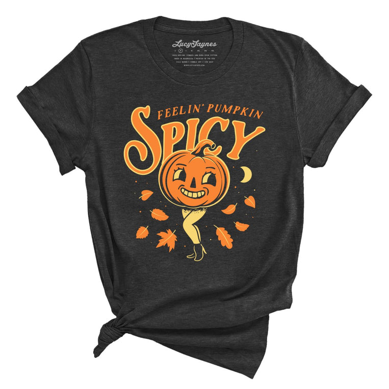 Feelin' Pumpkin Spicy - Dark Grey Heather - Full Front