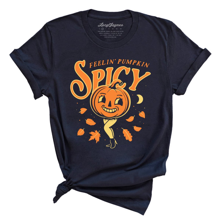 Feelin' Pumpkin Spicy - Navy - Full Front