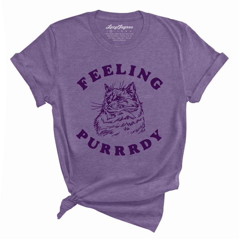 Feeling Purrrdy - Heather Team Purple - Full Front
