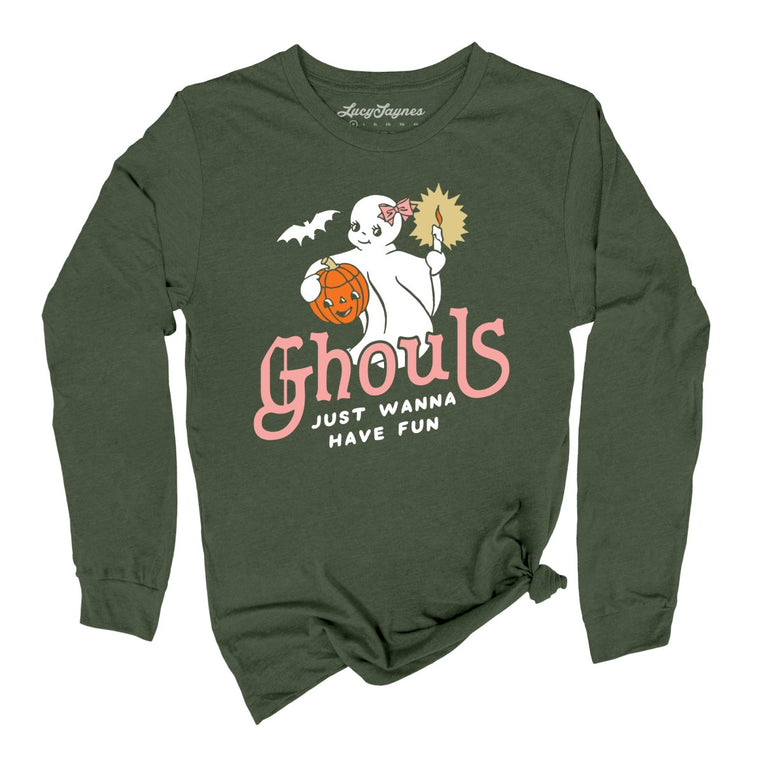 Ghouls Just Wanna Have Fun - Military Green - Full Front