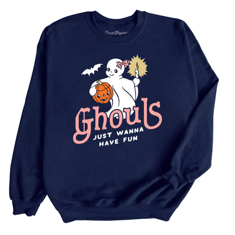 Ghouls Just Wanna Have Fun - Navy - Full Front