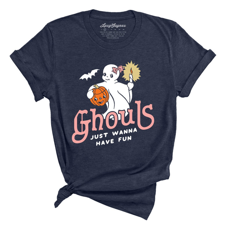 Ghouls Just Wanna Have Fun - Heather Midnight Navy - Full Front