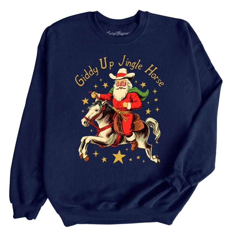 Giddy Up Jingle Horse - Navy - Full Front