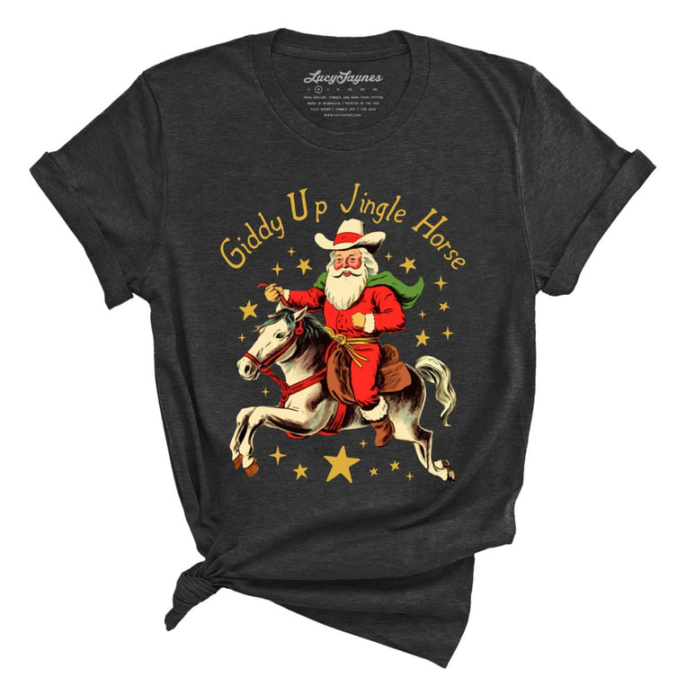 Giddy Up Jingle Horse - Dark Grey Heather - Full Front