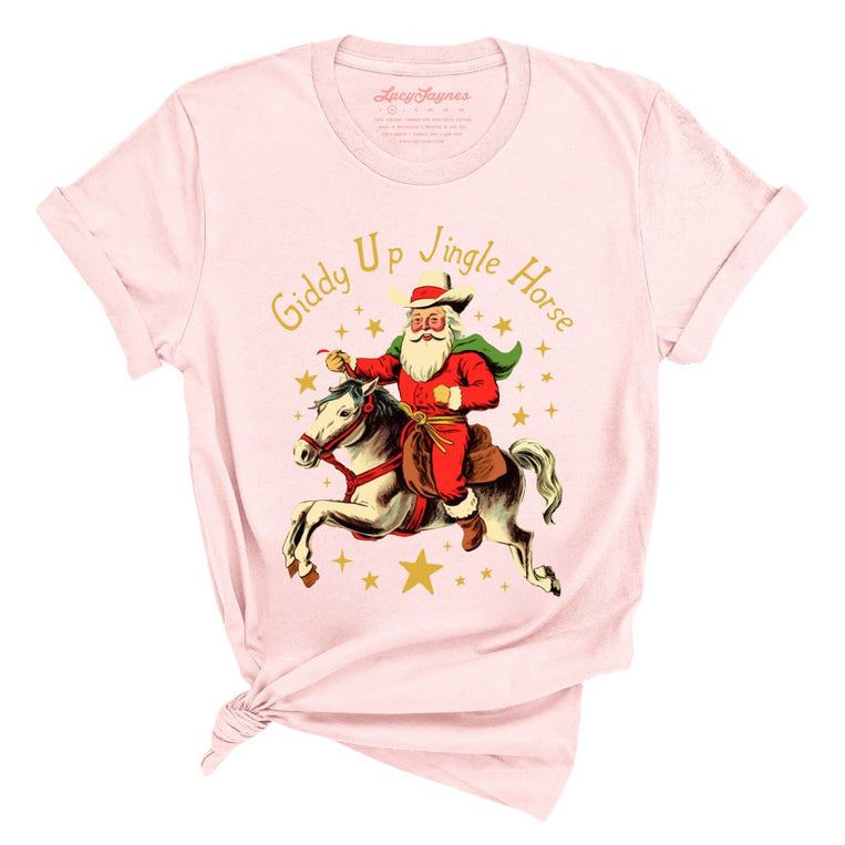 Giddy Up Jingle Horse - Soft Pink - Full Front