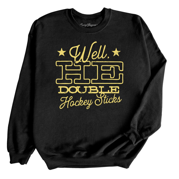 H E Double Hockey Sticks - Black - Full Front
