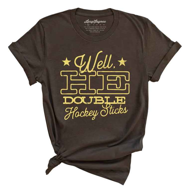 H E Double Hockey Sticks - Brown - Full Front