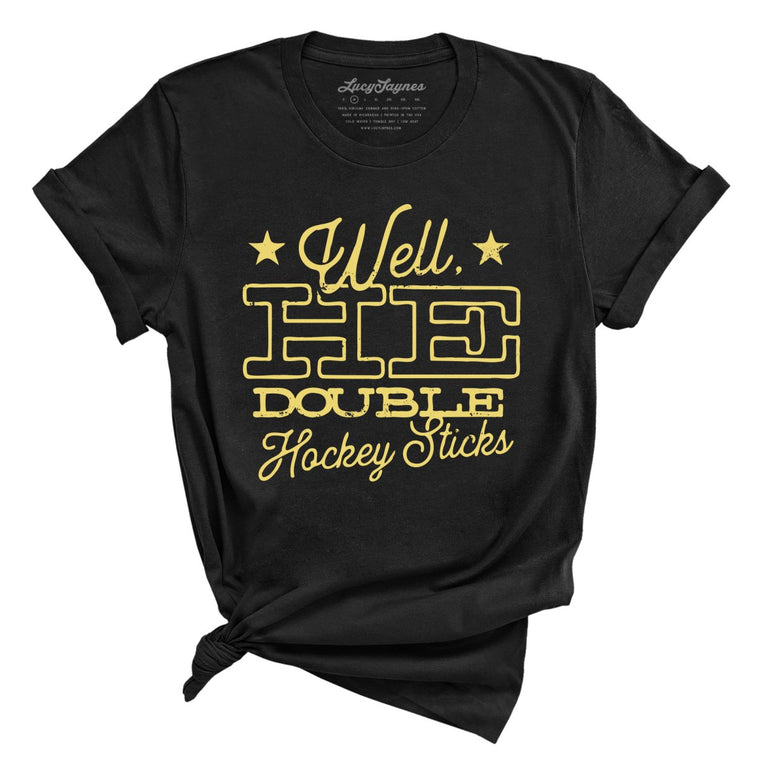 H E Double Hockey Sticks - Black - Full Front