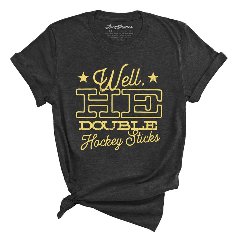 H E Double Hockey Sticks - Dark Grey Heather - Full Front
