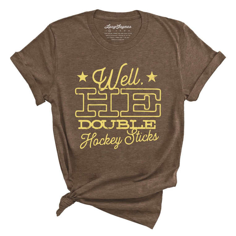 H E Double Hockey Sticks - Heather Brown - Full Front