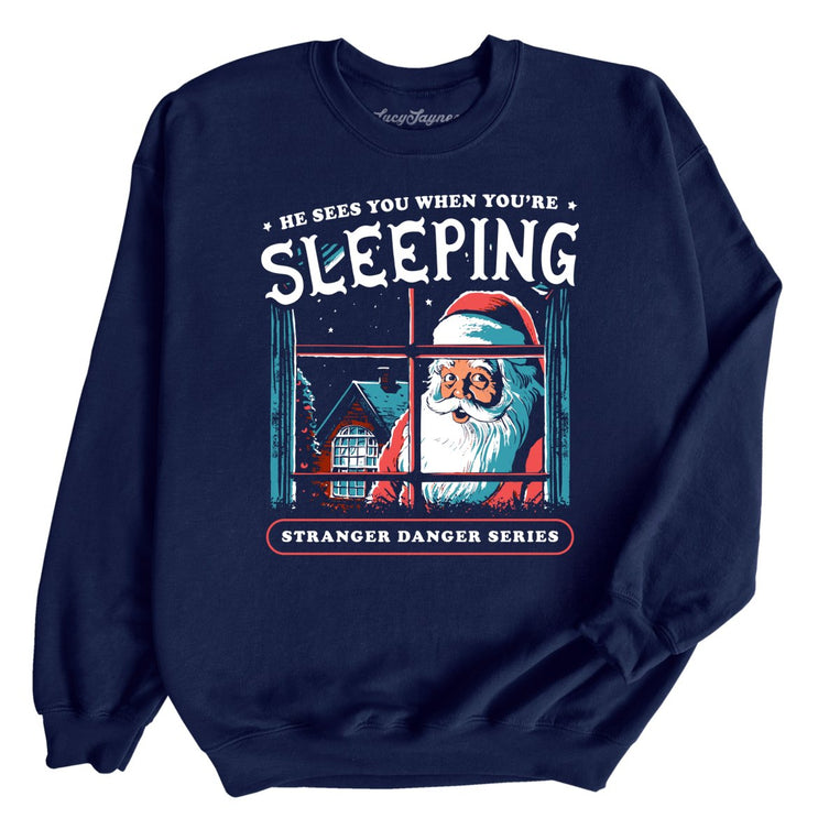 He Sees You When You're Sleeping - Navy - Full Front