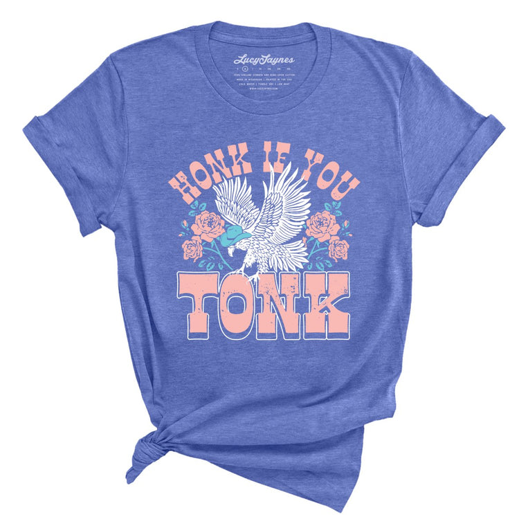 Honk if You Tonk - Heather Columbia Blue - Full Front