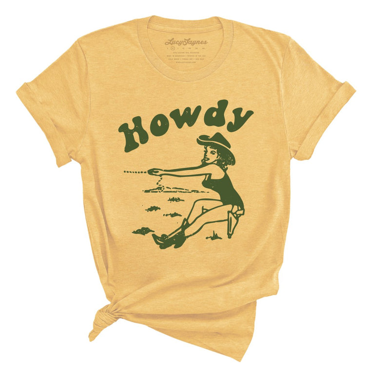 Howdy Cowgirl - Heather Yellow Gold - Full Front