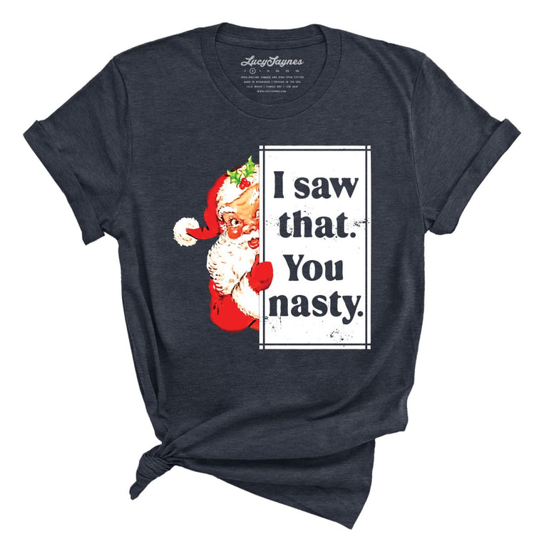 I Saw That You Nasty - Heather Navy - Full Front