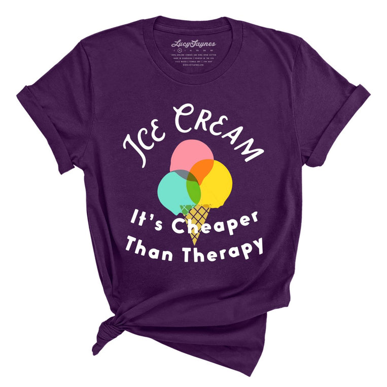 Ice Cream Cheaper Than Therapy - Team Purple - Full Front