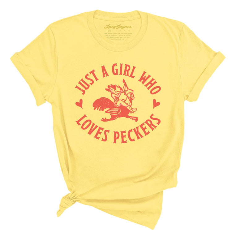 Just a Girl Who Loves Peckers - Yellow - Full Front