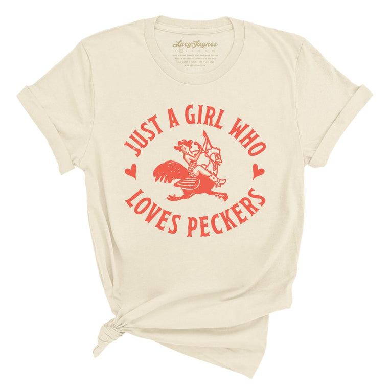 Just a Girl Who Loves Peckers - Soft Cream - Full Front