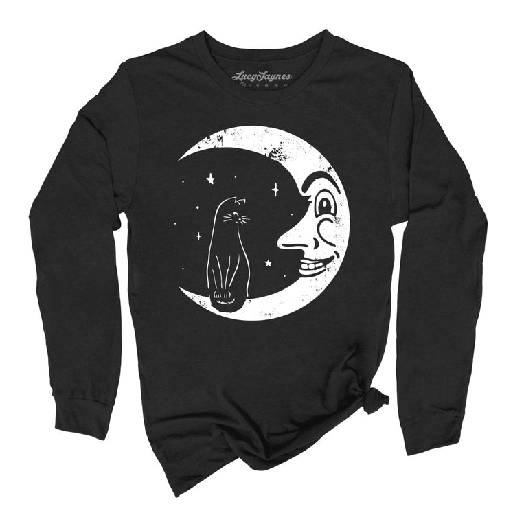 Kitty On The Moon - Black - Full Front