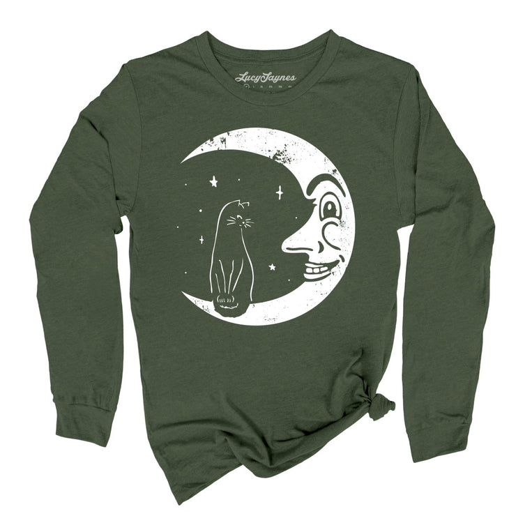 Kitty On The Moon - Military Green - Full Front