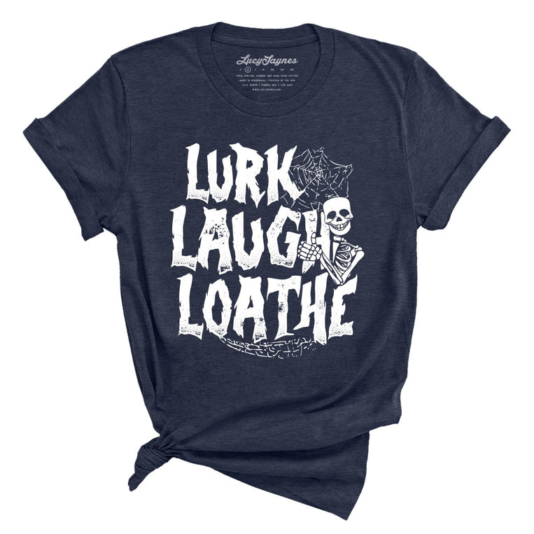 Lurk Laugh Loathe - Heather Midnight Navy - Full Front
