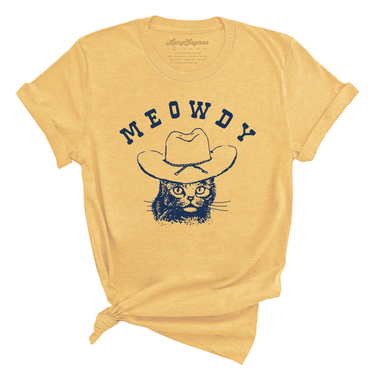 Meowdy - Heather Yellow Gold - Full Front