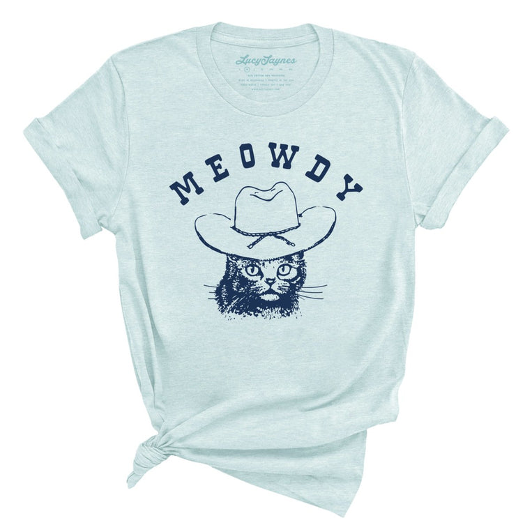 Meowdy - Heather Ice Blue - Full Front