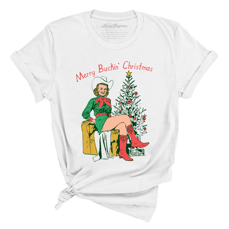 Merry Buckin' Christmas - White - Full Front