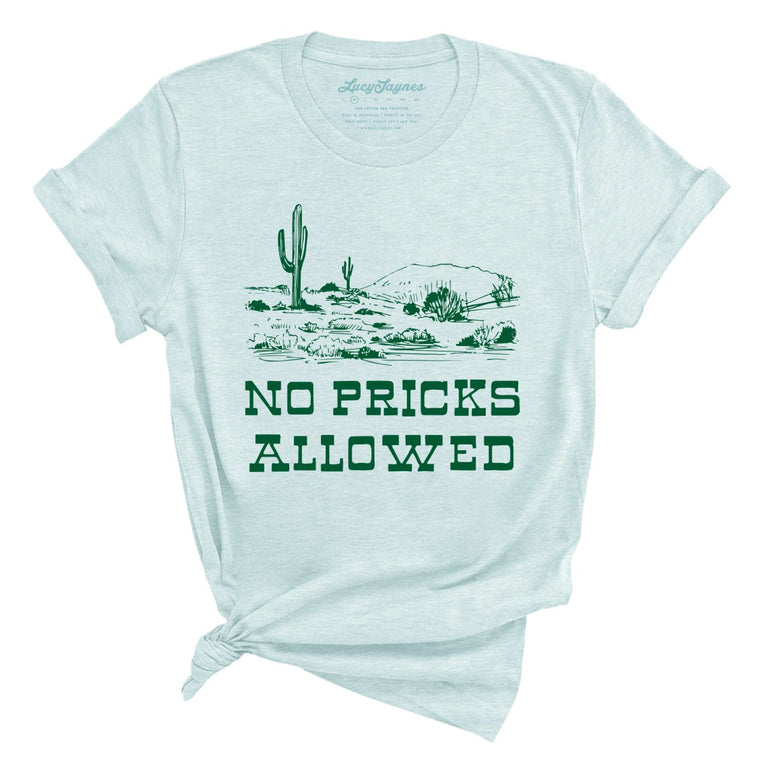 No Pricks Allowed - Heather Ice Blue - Full Front
