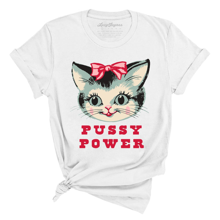 Pussy Power - White - Full Front
