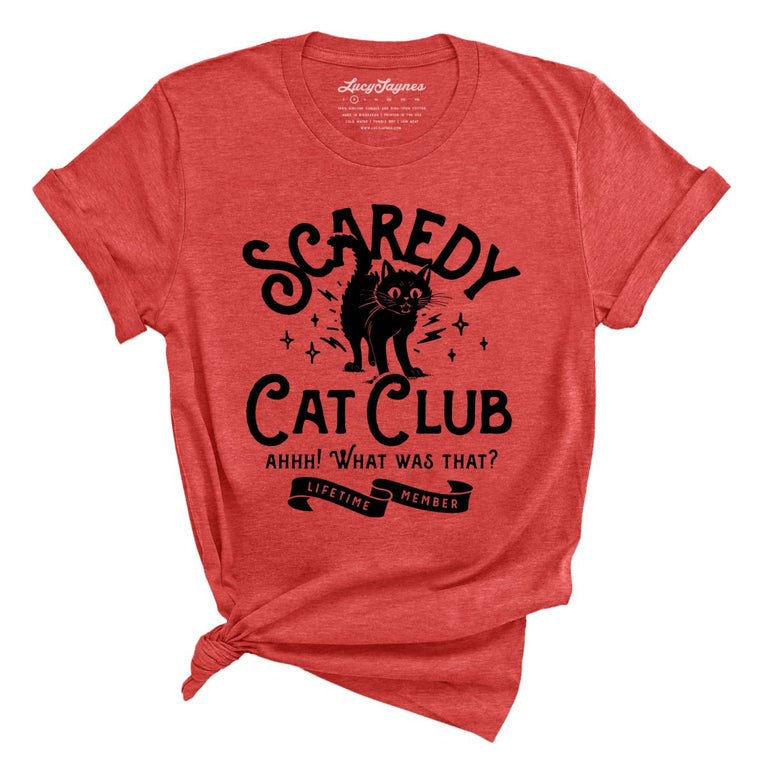 Scaredy Cat Club - Heather Red - Full Front