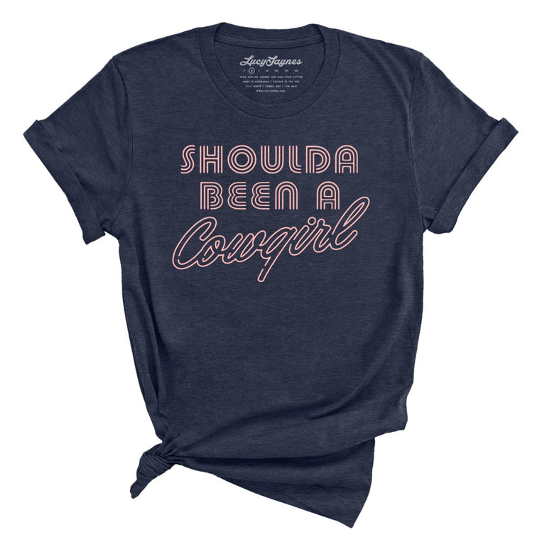 Should of Been a Cowgirl Retro Neon - Heather Midnight Navy - Full Front