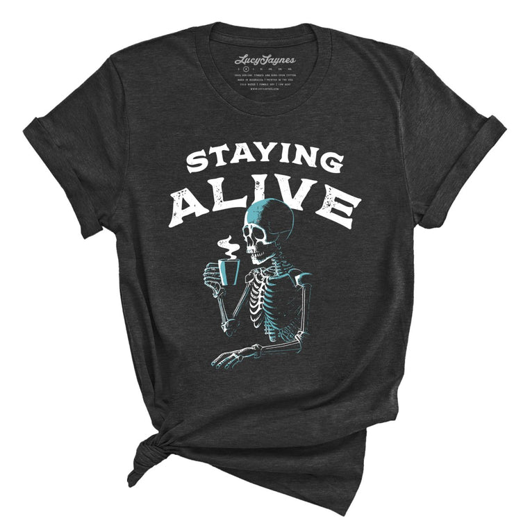 Staying Alive - Dark Grey Heather - Full Front