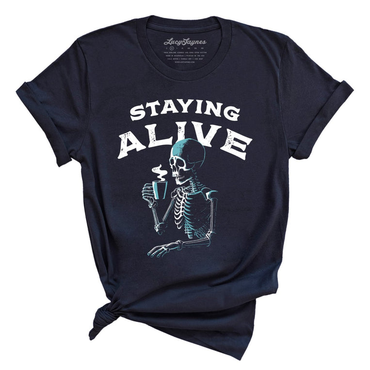 Staying Alive - Navy - Full Front