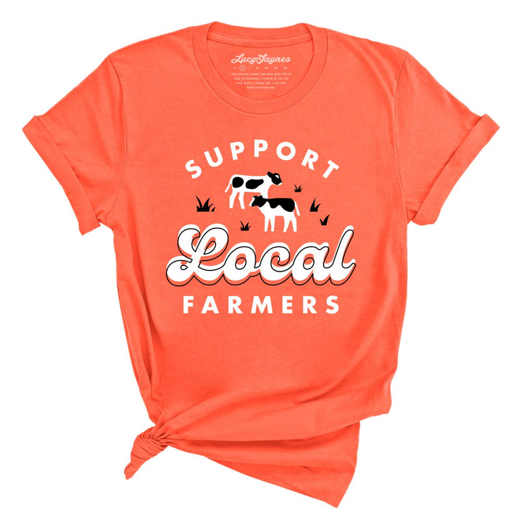 Support Local Farmers - Coral - Full Front