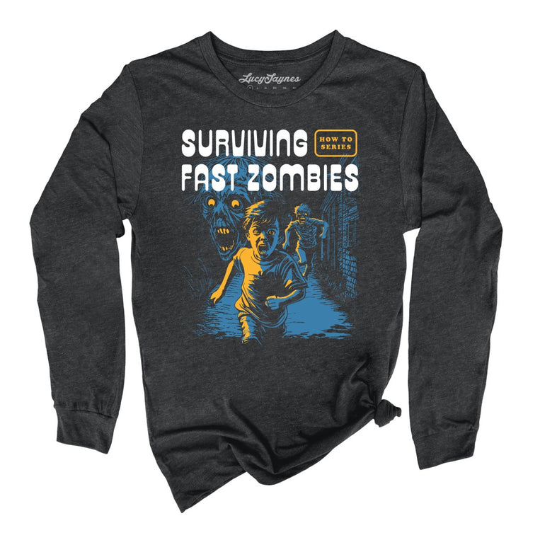 Surviving Fast Zombies - Dark Grey Heather - Full Front