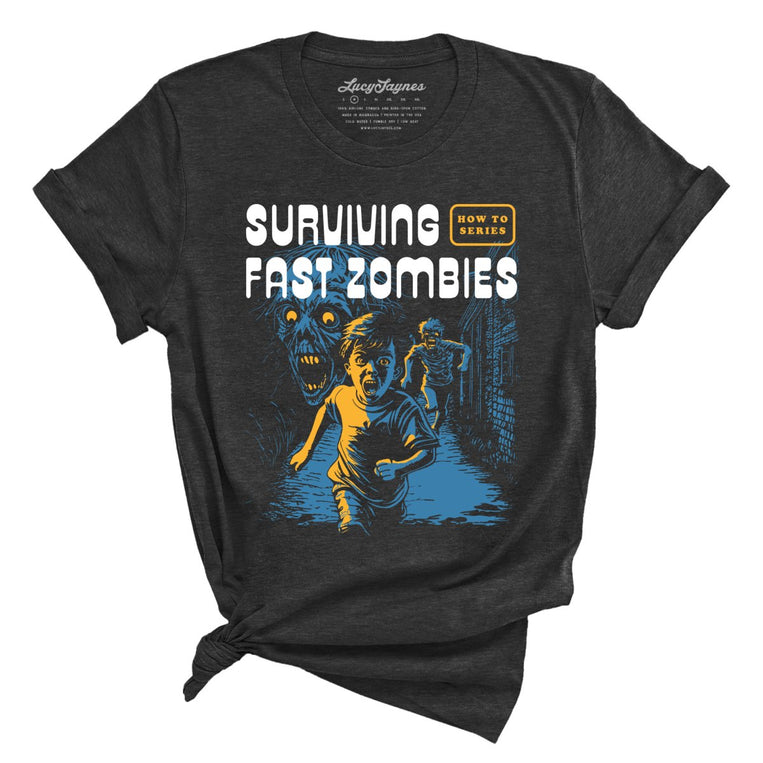 Surviving Fast Zombies - Dark Grey Heather - Full Front