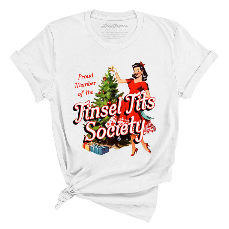Tinsel Tits Society - White - Full Front