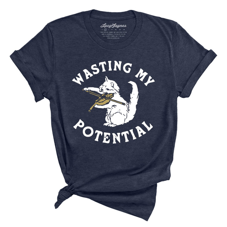 Wasting My Potential - Heather Midnight Navy - Full Front