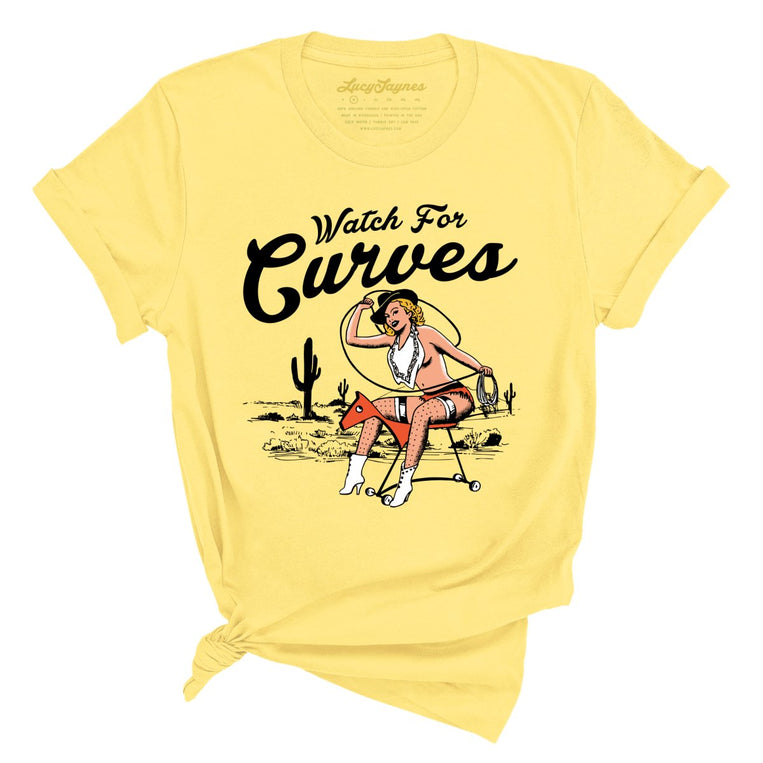 Watch For Curves - Yellow - Full Front