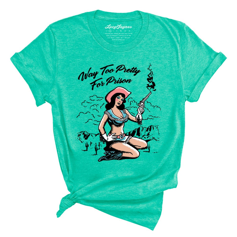 Way Too Pretty For Prison - Heather Sea Green - Full Front